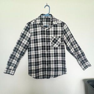 BROOKSFIELD Women's Black Flannel/ Checkered Long-sleeved Button Up Shirt M